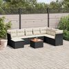 vidaXL Salon de jardin 9 pcs avec coussins noir r&eacute;sine tress&eacute;e