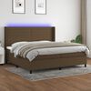 vidaXL Sommier &agrave; lattes de lit matelas et LED Marron fonc&eacute; 200x200 cm