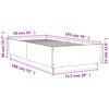 vidaXL Cadre de lit sans matelas sonoma gris 75x190 cm