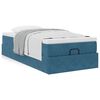 vidaXL Cadre de lit ottoman avec matelas bleu fonc&eacute; 90x200 cm velours