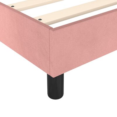 vidaXL Sommier à lattes de lit avec matelas Rose 100x200 cm Velours