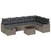 vidaXL Ensemble de canap&eacute; de jardin 9 pc Gris polyrotin