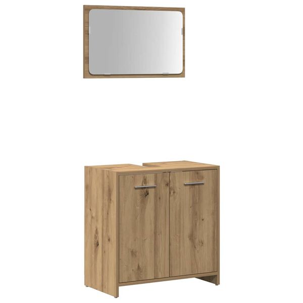 vidaXL Armoire de salle de bain avec miroir ch&ecirc;ne artisanal