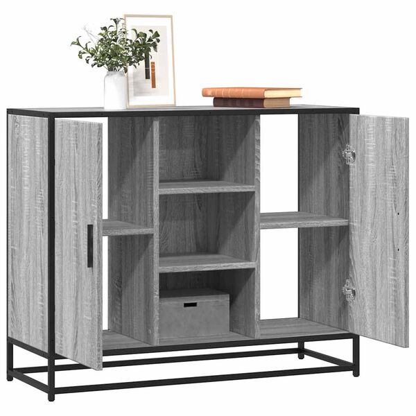 vidaXL Buffet sonoma gris 92x35x76 cm bois d'ing&eacute;nierie