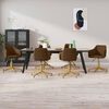 vidaXL Chaises pivotantes &agrave; manger lot de 6 Marron Velours