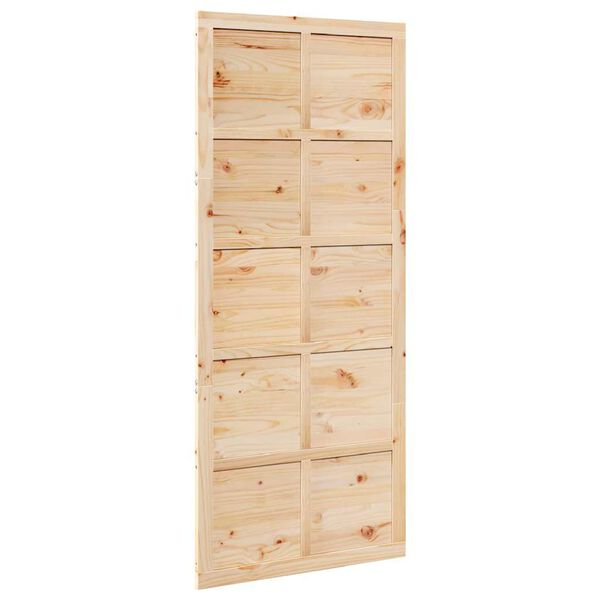 vidaXL Porte de grange Marron 90 x 2,5 x 208 cm Bois de pin massif