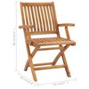 vidaXL Chaises pliables de jardin avec coussins lot de 6 Bois de teck