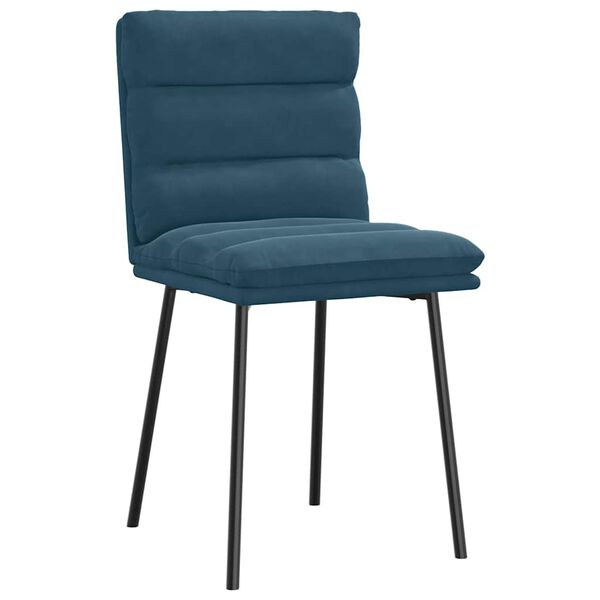 vidaXL Chaises &agrave; manger lot de 4 Bleu Velours