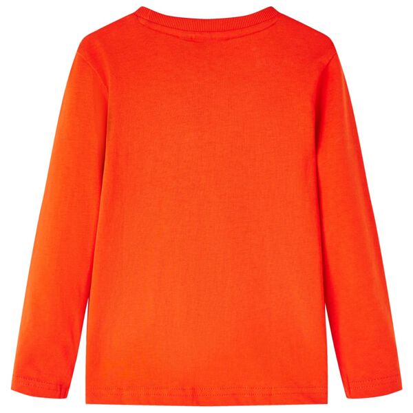 T-shirt pour enfants &agrave; manches longues orange vif 128