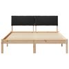 vidaXL Cadre de lit Marron et noir 160 x 200 cm Bois massif en pin