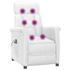 vidaXL Fauteuil de massage blanc similicuir