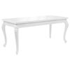 vidaXL Table &agrave; manger 179x89x81 cm Blanc brillant