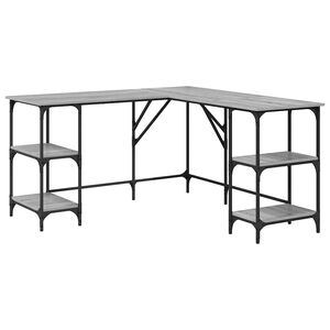 vidaXL Bureau sonoma gris 139x139x75 cm bois d'ing&eacute;nierie