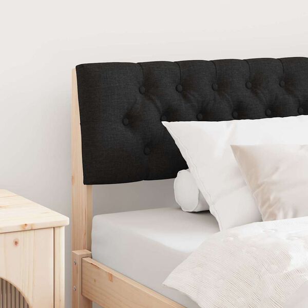 vidaXL T&ecirc;te de lit capitonn&eacute;e Noir 100 cm Pin massif