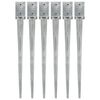vidaXL Piquets au sol 6 pcs Argent&eacute; 9x9x90 cm Acier galvanis&eacute;