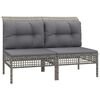 vidaXL Salon de jardin 8 pcs avec coussins Gris R&eacute;sine tress&eacute;e
