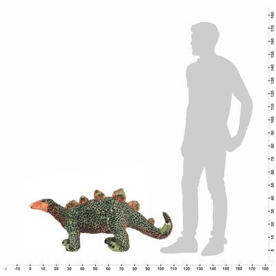 vidaXL Jouet en peluche Dinosaure Stegosaurus Vert et orange XXL