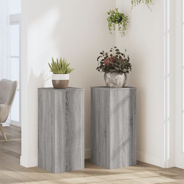 vidaXL Supports pour plantes 2 pcs sonoma gris bois d'ing&eacute;nierie