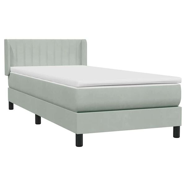 vidaXL Sommier &agrave; lattes de lit et matelas gris clair 80x210 cm velours