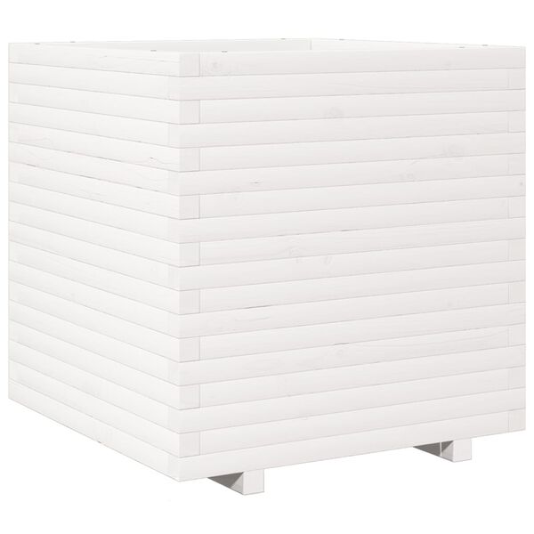 vidaXL Jardini&egrave;re blanc 70x70x72 cm bois de pin massif
