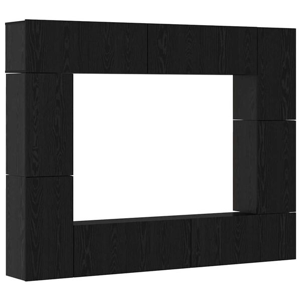 vidaXL Ensemble meuble TV 8 pcs Ch&ecirc;ne noir Bois d'ing&eacute;nierie