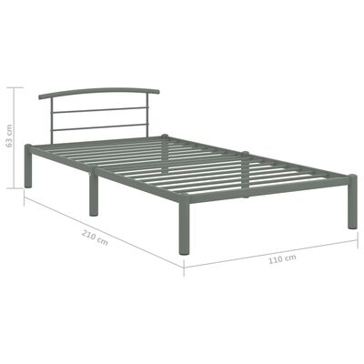 vidaXL Cadre de lit sans matelas gris métal 100x200 cm