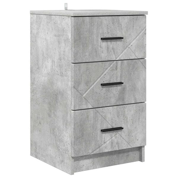 vidaXL Cabinet de chevet Gris b&eacute;ton 38 x 38 x 66 cm Bois d'ing&eacute;nierie