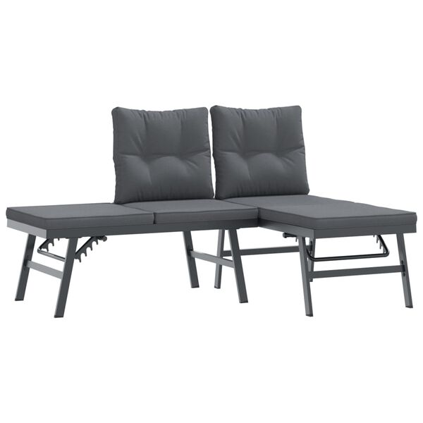 vidaXL Bancs de jardin avec coussins lot de 6 acier enduit de poudre