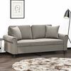vidaXL Canap&eacute; 2 places oreillers et coussins Gris clair 140 cm Velours
