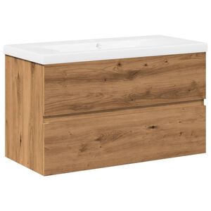 vidaXL Armoire lavabo avec bassin int&eacute;gr&eacute; ch&ecirc;ne artisanal