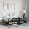 vidaXL Cadre de lit m&eacute;tal sans matelas avec pied de lit noir 140x200cm