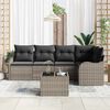 vidaXL Ensemble de canap&eacute; de jardin avec coussin 6 pcs Gris Poly rotin