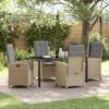 vidaXL Ensemble de salle &agrave; manger pour jardin 5 pcs Beige polyrotin