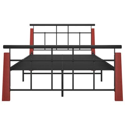 vidaXL Cadre de lit sans matelas métal bois de chêne massif 120x200 cm