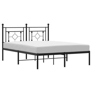 vidaXL Cadre de lit m&eacute;tal sans matelas avec t&ecirc;te de lit noir 140x200cm