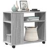 vidaXL Table d'appoint avec roues sonoma gris bois d'ing&eacute;nierie