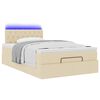 vidaXL Cadre de lit ottoman avec matelas cr&egrave;me 120x200cm tissu