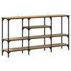vidaXL Table console avec &eacute;tag&egrave;re ch&ecirc;ne artisanal 160 x 29 x 80 cm