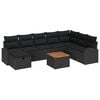 vidaXL Ensemble de canap&eacute; de jardin 9 pc Noir Poly rotin