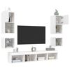 vidaXL Unit&eacute;s murales TV avec LED 8 pcs blanc bois d'ing&eacute;nierie