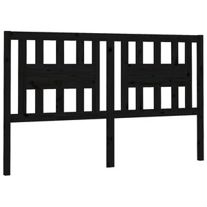 vidaXL T&ecirc;te de lit Noir 206x4x100 cm Bois massif de pin