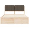 vidaXL Cadre de lit avec t&ecirc;te de lit rembourr&eacute;e Taupe 135 x 190 cm