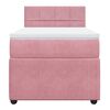 vidaXL Sommier &agrave; lattes de lit avec matelas Rose 100x200 cm Velours