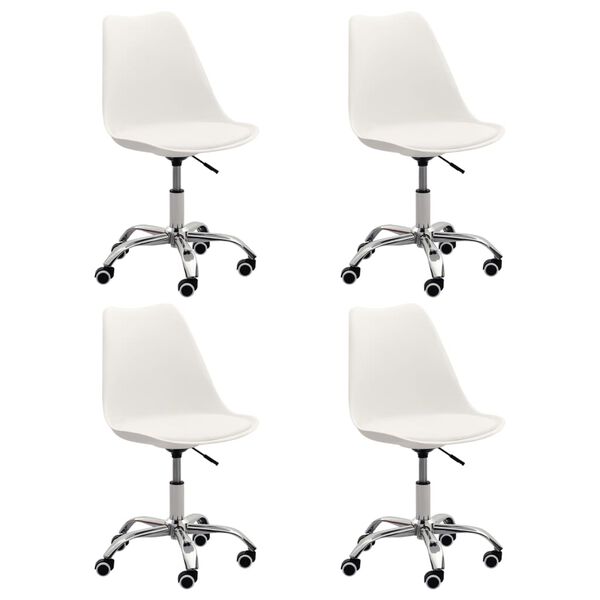 vidaXL Chaises &agrave; manger lot de 4 blanc similicuir