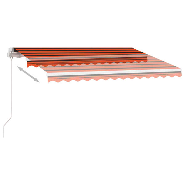 vidaXL Auvent manuel r&eacute;tractable avec LED 300x250 cm Orange et marron
