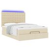 VidaXL Cadre de lit ottoman avec matelas cr&egrave;me 140x200 cm tissu
