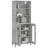 vidaXL Buffet haut Gris b&eacute;ton 69,5x34x180 cm Bois d'ing&eacute;nierie