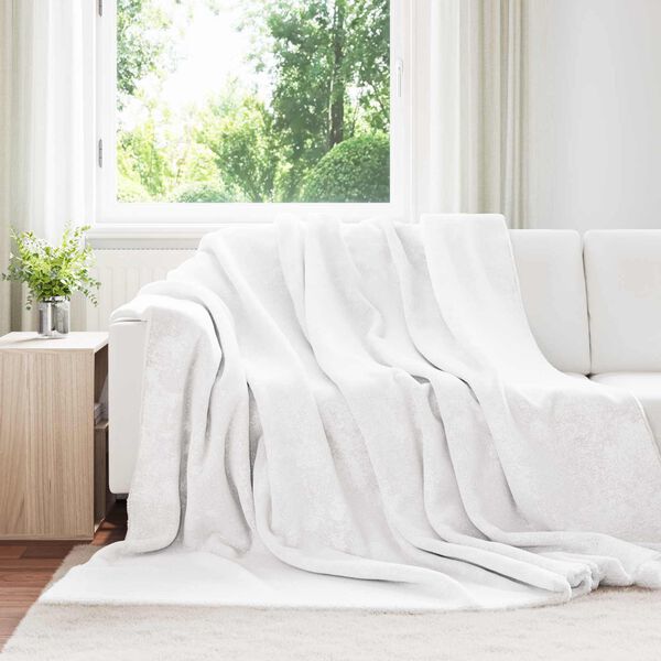 vidaXL Jet&eacute; Blanc 220 x 240 cm Toison