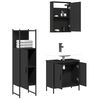 vidaXL Ensemble de meubles salle de bain 3 pcs noir bois d'ing&eacute;nierie