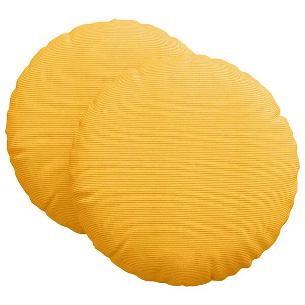 vidaXL Coussins de si&egrave;ge 2 pcs Jaune clair &Oslash; 60 cm
